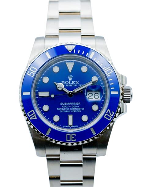 rolex submariner white gold smurf|white gold submariner blue bezel.